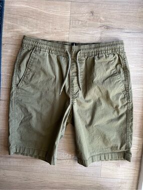 Volcom Olive Green Drawstring leather Shorts
